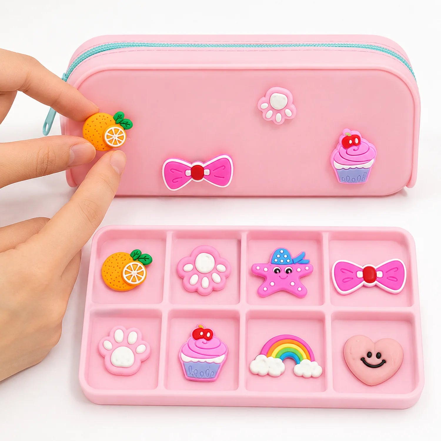 Silicone Pencil Case with Charms - image STAT