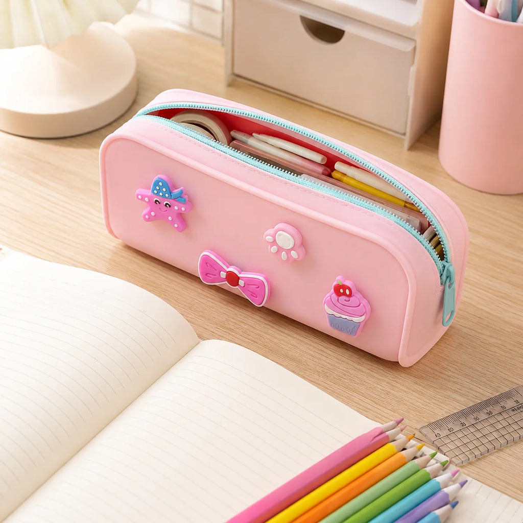 Silicone Pencil Case with Charms - image STAT