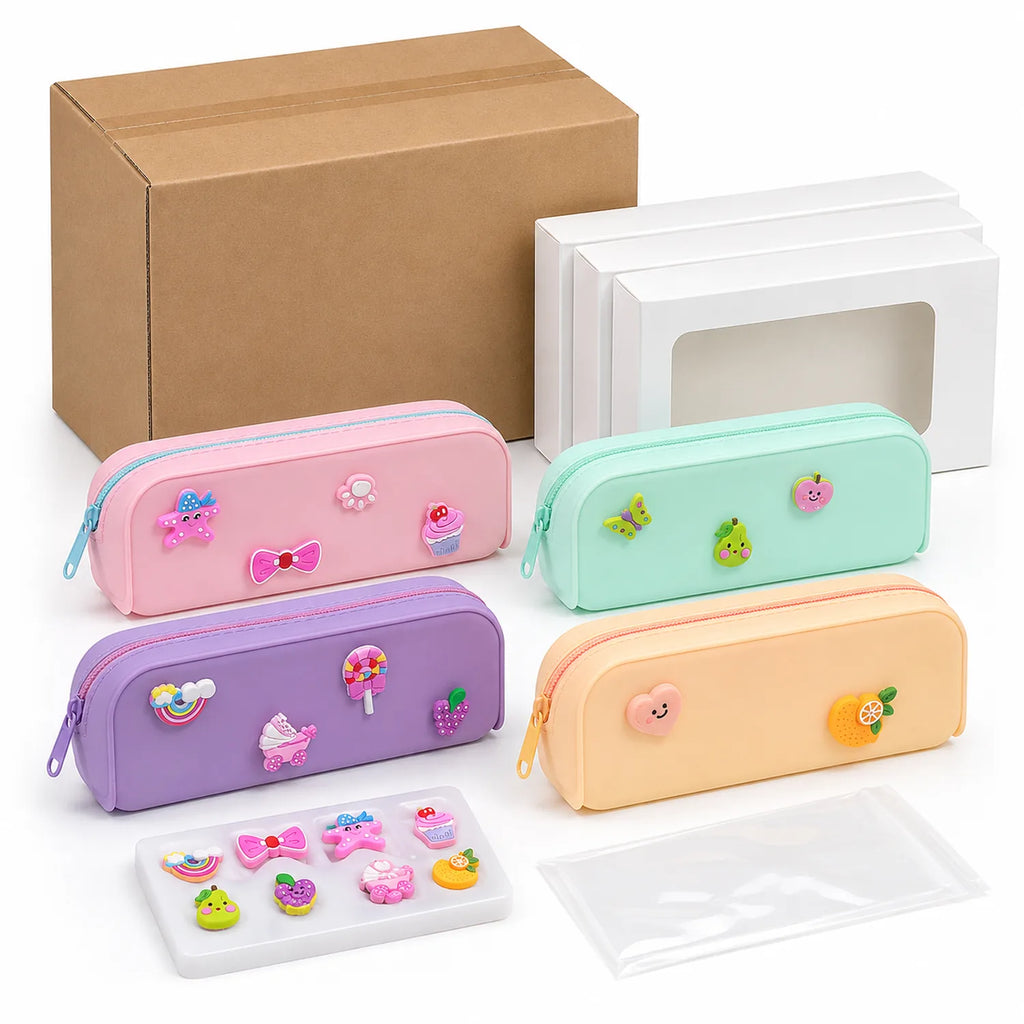 Silicone Pencil Case with Charms - image STAT