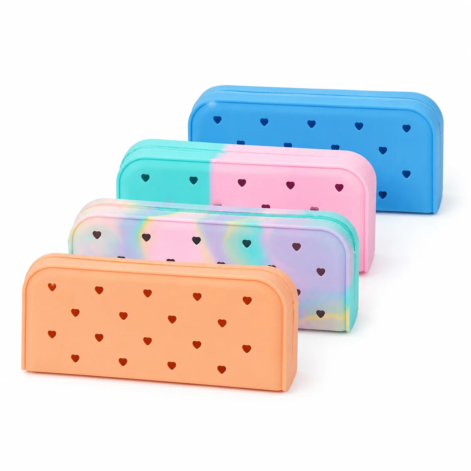Heart Hollow Silicone Pencil Cases (4 pcs) - image 01