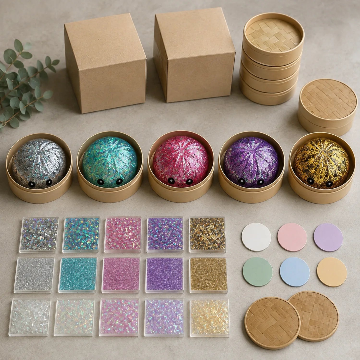 Glitter Dumpling Squishy (6 Colors) - image ECM