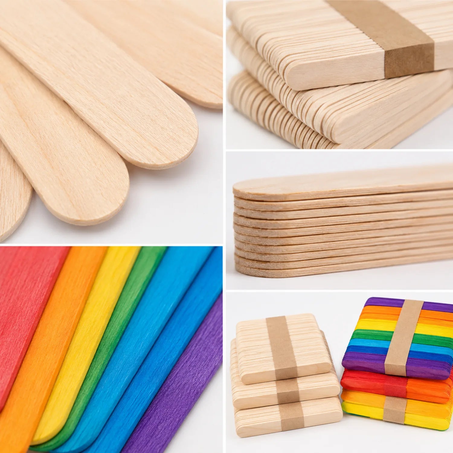 Natural Wood Colored Craft Sticks - image WOOD