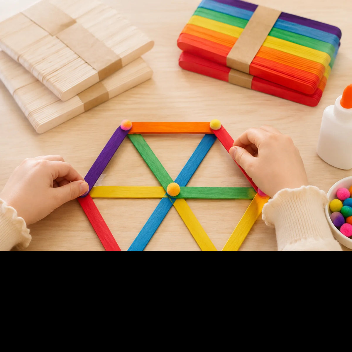 Natural Wood Colored Craft Sticks - image WOOD